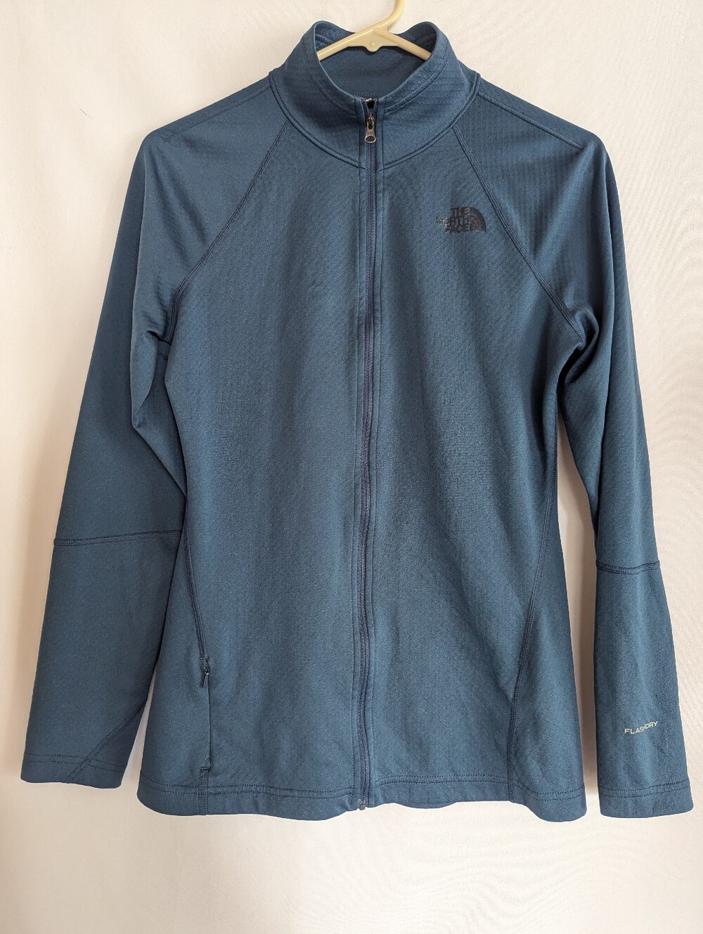 North Face Women's Small Slate Blue Full-Zip Utility Thin Jacket Top Flashdry